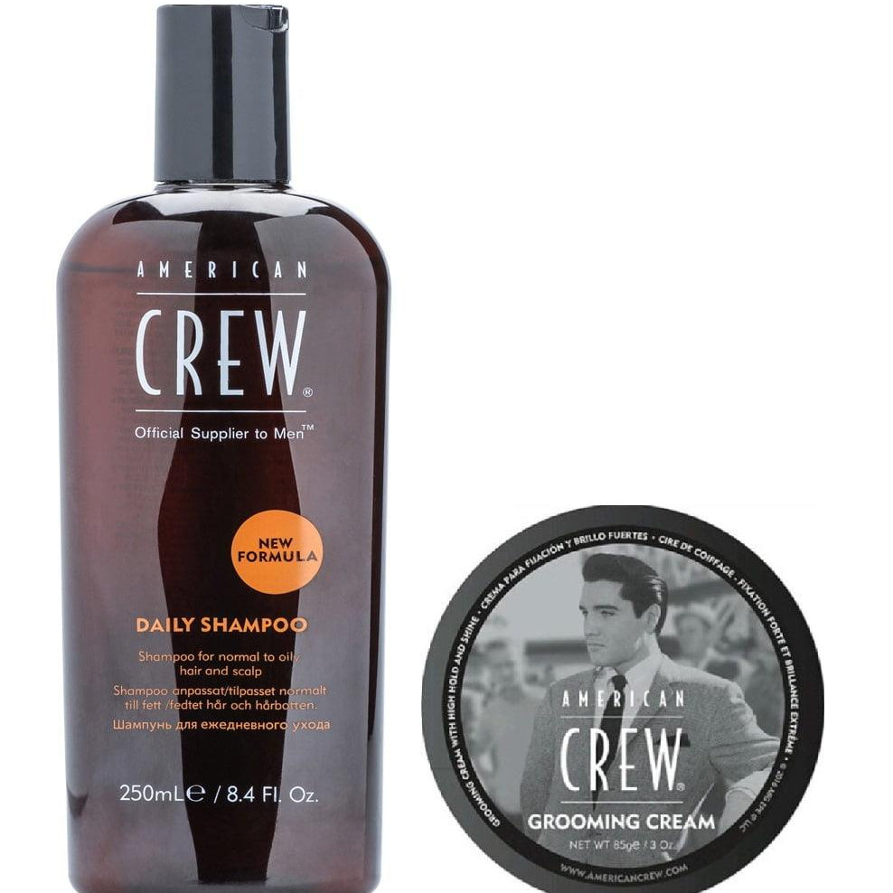 American Crew Daily Shampoo 8.4 Oz New Formula and Grooming Cream Elvis 3 oz - iShampoos