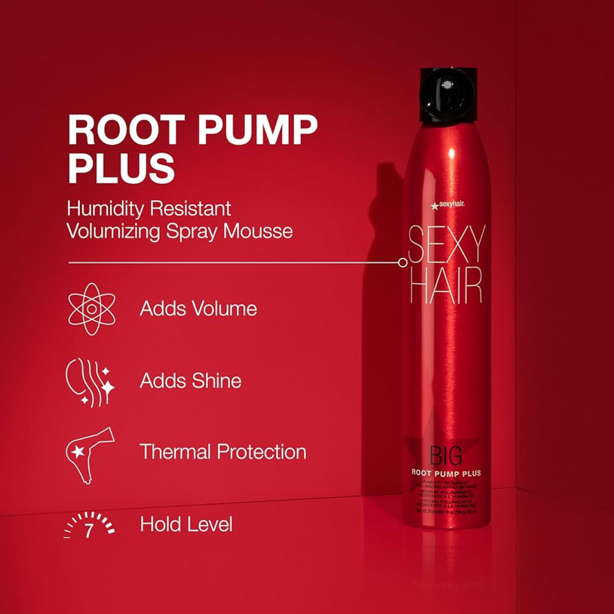 Sexy Hair Big Root Pump PLUS Humidity Resistant Volumizing Spray Mousse