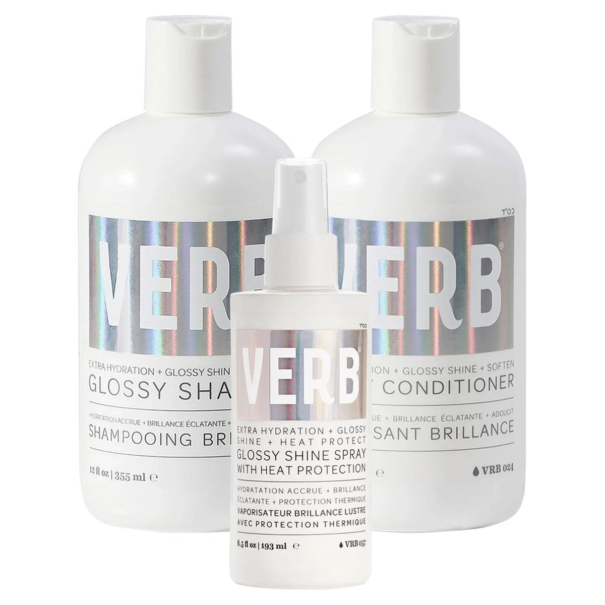 VERB Glossy Shampoo Conditioner & Shine Spray Bundle 32