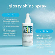 VERB Glossy Shampoo Conditioner & Shine Spray Bundle