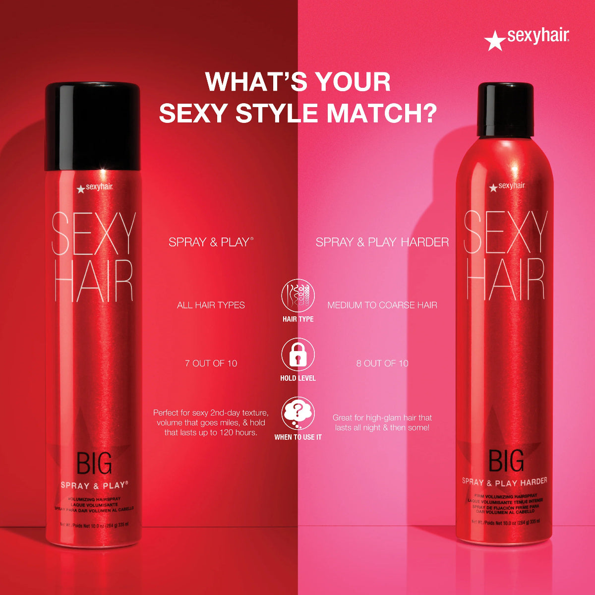Sexy Hair Big Spray & Play Harder Firm Volumizing Hairspray