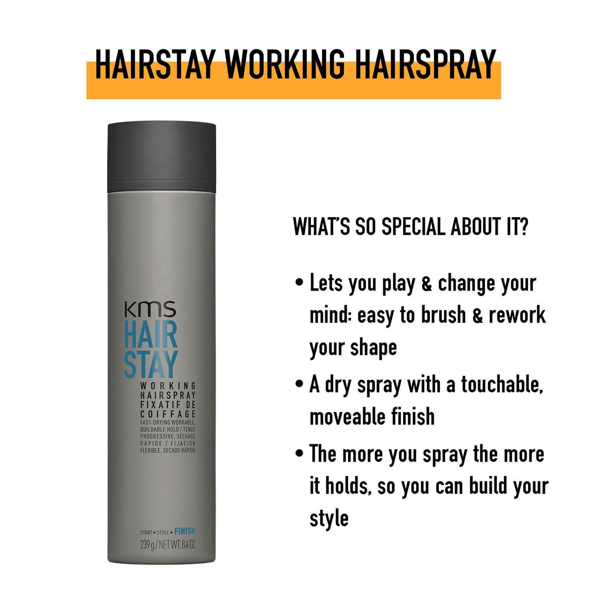 KMS HairStay Working Hairspray
